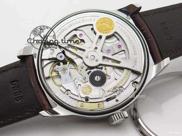 MIROTIME 1228 MoistureWicking Portuguese Real PR IW500704 ZF 1:1 Best Edition On Brown Leather Strap A52010 V 7311